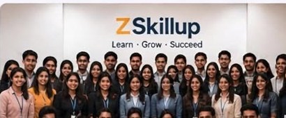 A large cohort of students gathered at a ZSkillup campus program